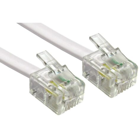 Câble téléphonique RS PRO, L 5m, Blindé Blanc, Gaine PVC ( Prix pour 1 )