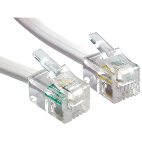 Câble téléphonique RS PRO, L 5m, Blindé Blanc, Gaine PVC ( Prix pour 1 )