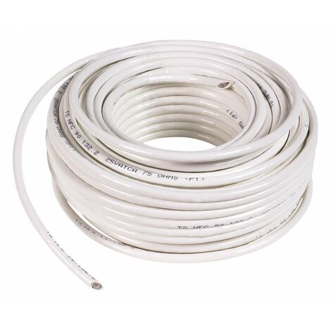 Câble télévision couronne 25 m intérieur 21-VATCA – Couleur blanche – Pour installation en milieu fermé – Connectivité optimale