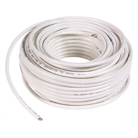 Cable télévision  couronne 50 m intérieur 21-vatca blanc