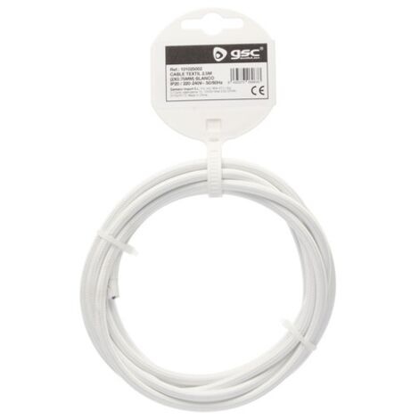 Cable textil 10M (2x0.75mm) Blanco