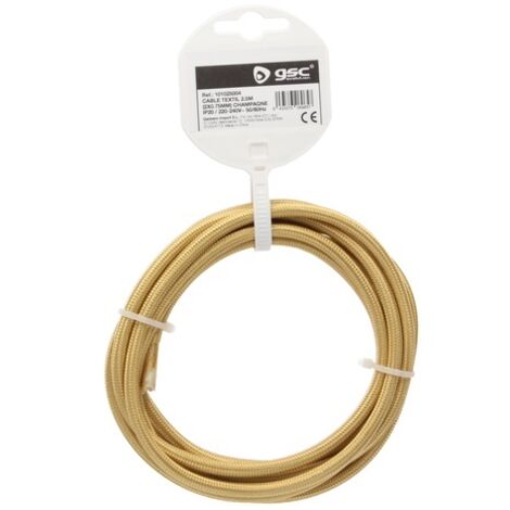 Cable textil 10M (2x0.75mm) Champagne