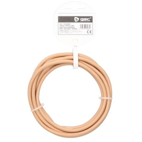 Cable textil 10M (2x0.75mm) Dorado