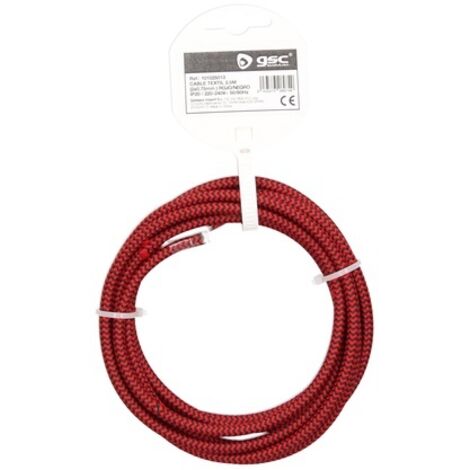 Cable textil 10M (2x0.75mm) Rojo/Negro