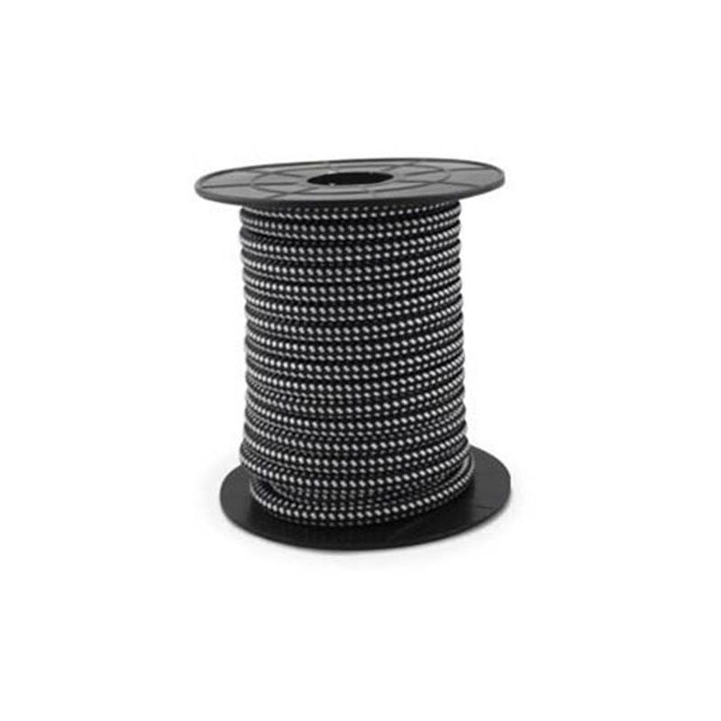 

Cable textil 10M negro/blanco