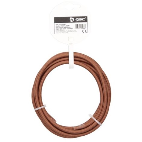 Cable textil 2,5M (2x0.75mm) Marrón