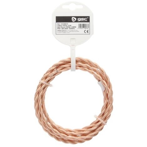 Cable textil 2,5M (2x0.75mm) trenzado Cobre