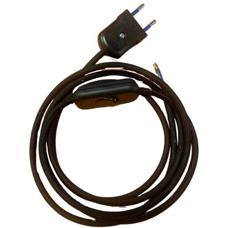 Cable textil con interruptor y clavija 2m – Kit eléctrico para lámparas