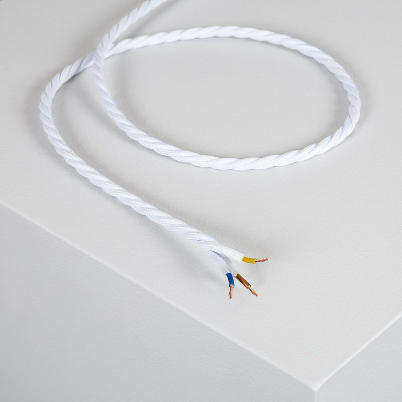 

Cable Textil Eléctrico Trenzado Blanco 2m - 2m