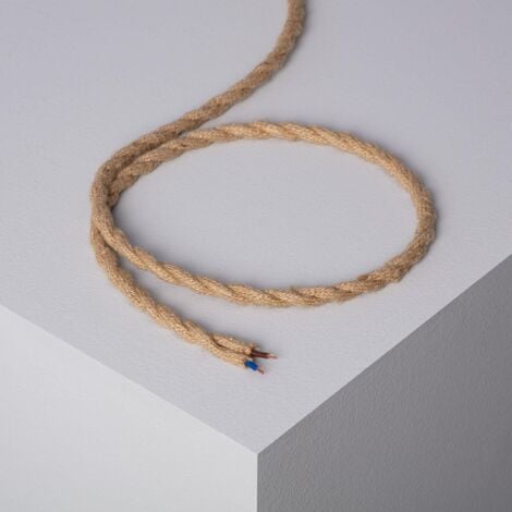 Cable Textil Eléctrico Trenzado Natural 1 m