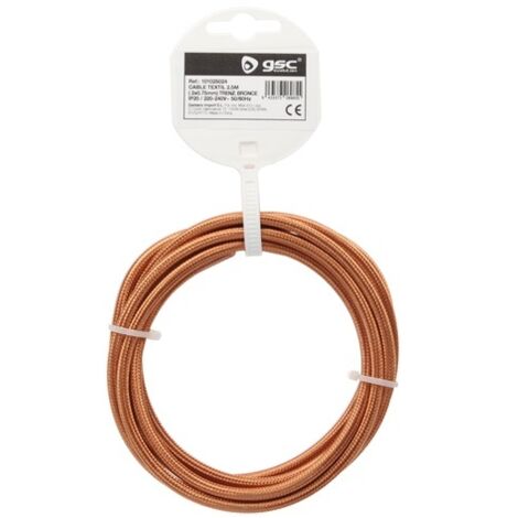 Cable textil liso 10M (2x0.75mm) Bronce