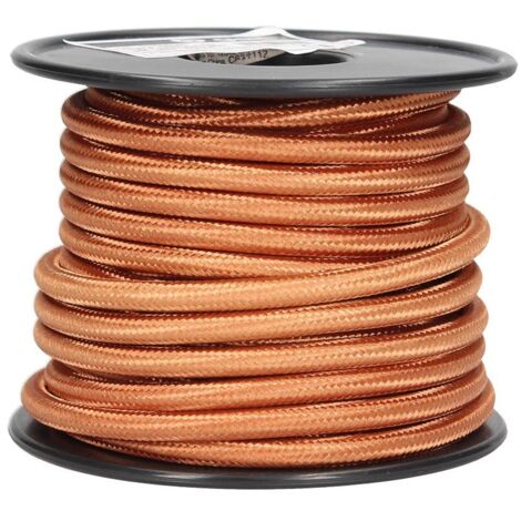 Cable textil liso 10M (2x0.75mm) Bronce
