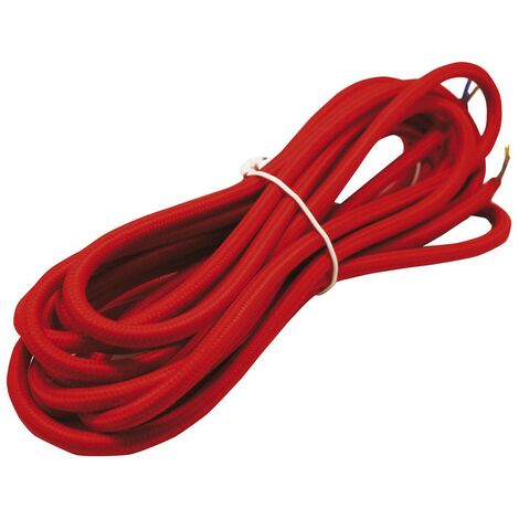 Cable textil rojo
