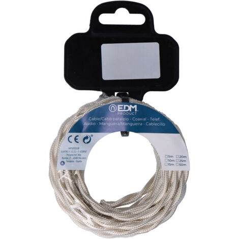 CABLE TEXTIL TRENZADO 2x0,75mm ALGODON 5m