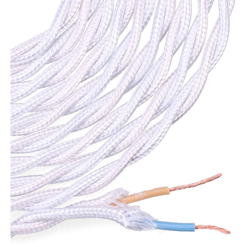 

Cable textil trenzado 2x0,75mm c-01 aluminio seda color blanco 5m - EDM