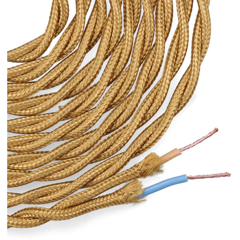 

Cable textil trenzado 2x0,75mm c-45 oro mate seda 5m - EDM