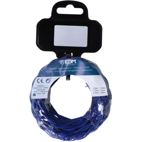 CABLE TEXTIL TRENZADO 2x0,75mm C-75 AZUL SEDA 5m