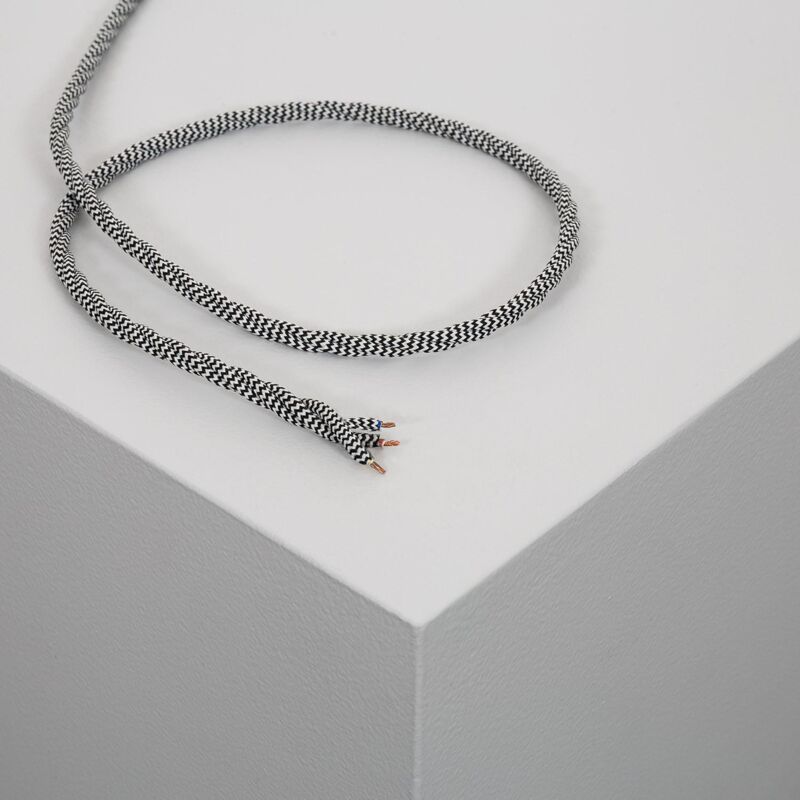 

Cable Textil Eléctrico Trenzado Blanco y Negro .2m - 2m
