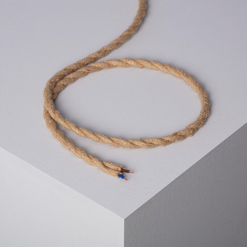 

Cable Textil Eléctrico Trenzado Natural 2m - 2m