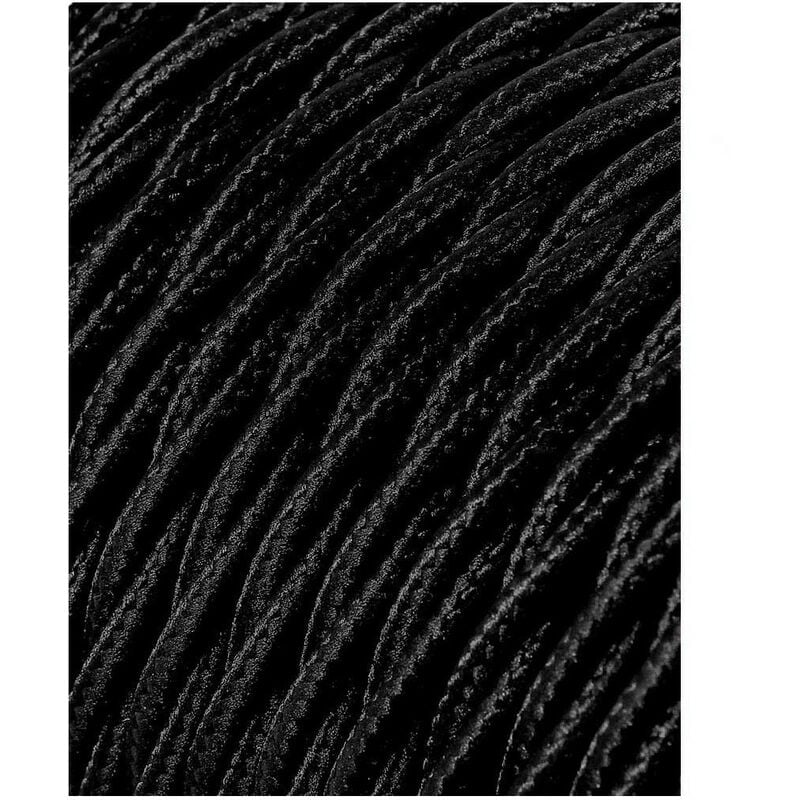 EDM - Câble Textile Tressé 2x0,75mm C-41 Noir Soie 25m