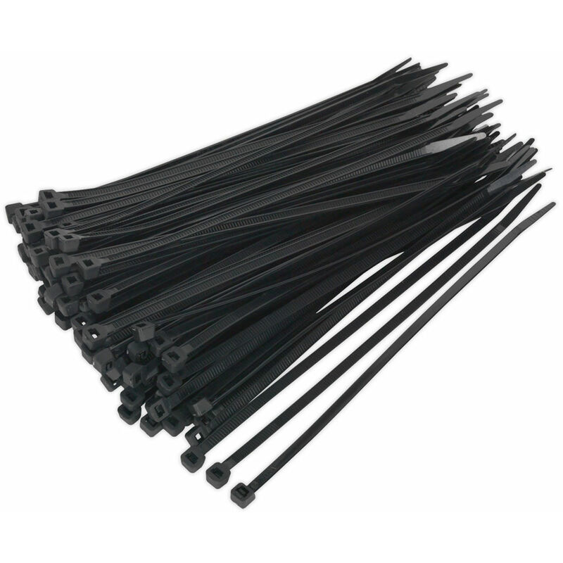 CT20048P100 Cable Ties 200 x 4.8mm Black Pack Of 100 - Sealey