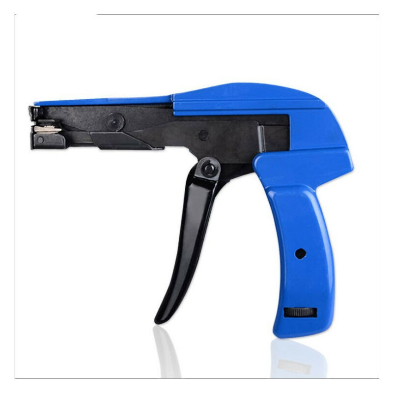 Soleil - Cable Tie Gun, Professional Zip Tie Gun Plastic Nylon Cable Tie Installation Chrome Vanadium Alloy Steel Fastening Tool Blue