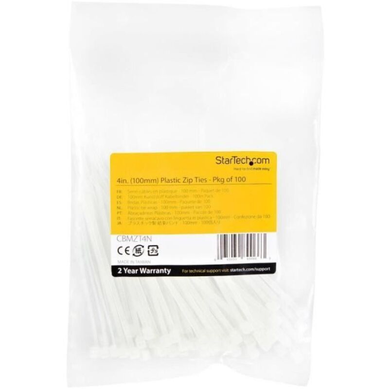 Cable ties - STARTECH - CBMZT4N - Nylon and Plastic - 10.2 cm - Pack of 100