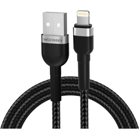 Cable trenzado para iPhone USB-A - Lightning 2.4A 2m negro