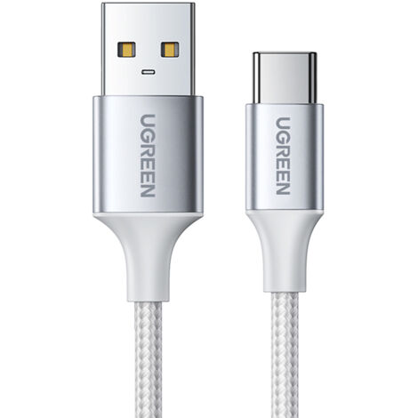 Cable trenzado USB-A - USB-C QC 3.0 3A 1m - blanco