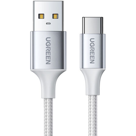 Cable trenzado USB-A - USB-C QC 3.0 AFC y FCP 3A 2m - blanco
