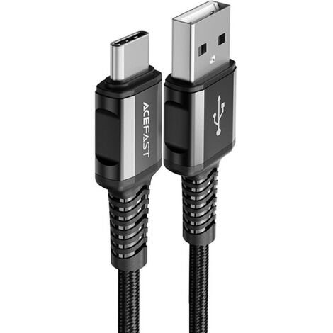 Cable trenzado USB-C 3A 1,2 m negro