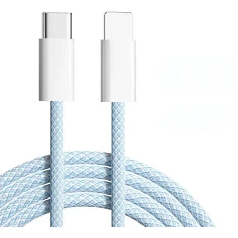 Câble tressé couleur macaron charge rapide PD 20W compatible iPhone 13 / iPad / Huawei