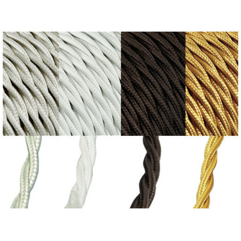 Câble tressé FR RTX 2×0,75 mm² 10 m blanc pour installations décoratives