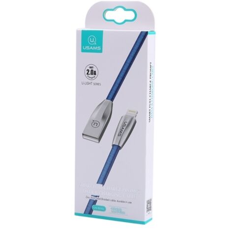 Câble tressé Lightning USAMS ULight 12 m Bleu