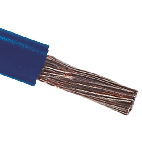 Câble triple homologation RS PRO, Bleu Moyen, Section 10 mm² 8 AWG, 600 V, , Triple homologation PVC ( Prix pour Bobine de 100 Mètres )