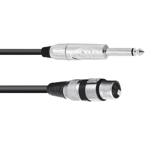 Câble tripolaire CLR 6,3 mm TRS AC-50 XLR mono 2 mètres fiche audio hi-fi Omnitronic