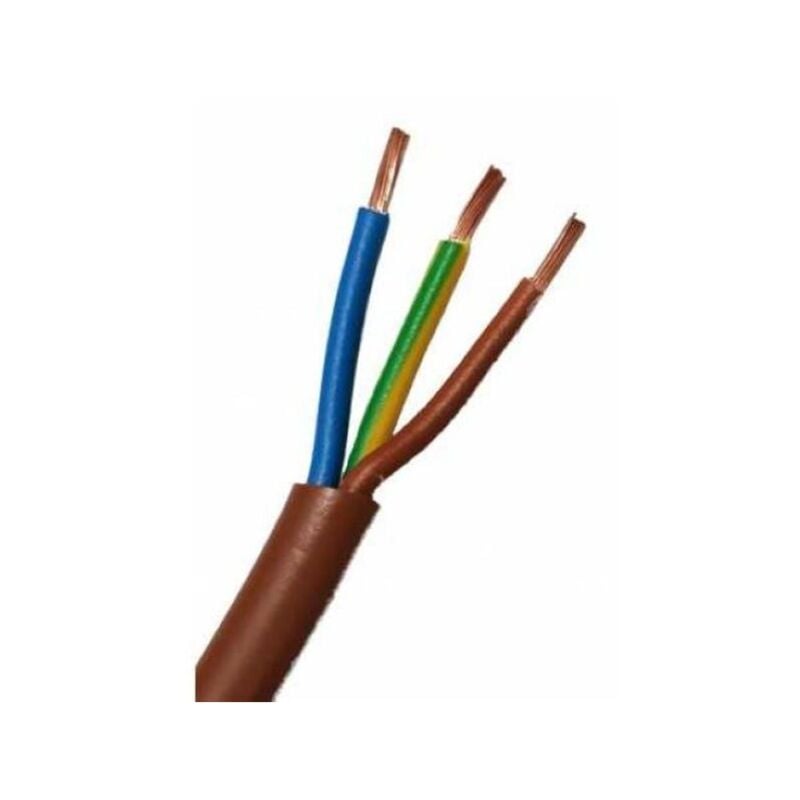 Electraline - Câble tripolaire fs18 3g1.5 20 mètres marron - 16008