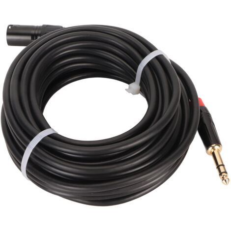 Câble TRS 6,35mm mâle vers XLR mâle, anti-interférences, flexible, pour guitare électrique et table de mixage, longueur 10m