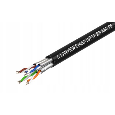 Cable U-FTP CAT6A 4x2xawg23 Pe para exteriores, 500 m