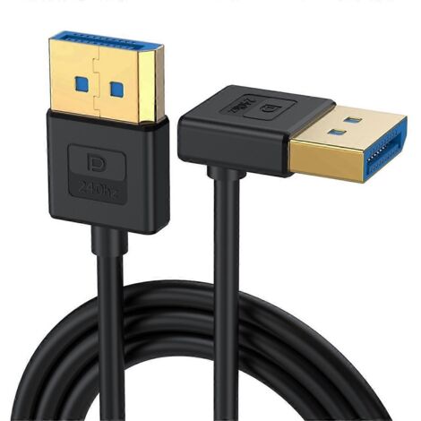 Câble ultrafin coudé vers le bas 1,4 DP vers DP 8K 60 Hz UHD 4K 144 Hz (comme illustré)