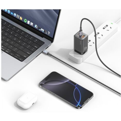 Câble USAMS USB-C vers USB-C 1,2 m, charge rapide, titane