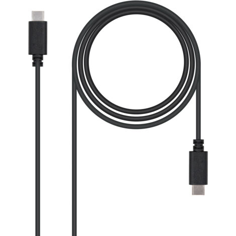 Câble usb 2.0 3a, type c usb-c/m-usb-c/m 1m noir