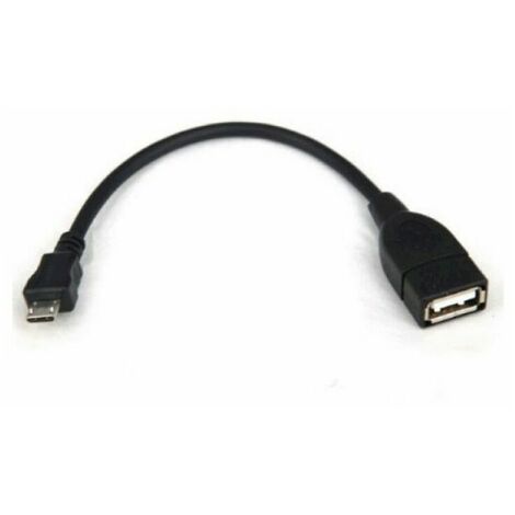 Câble usb 2.0 3go c122/ microusb mâle - usb femelle/ 15cm/ noir