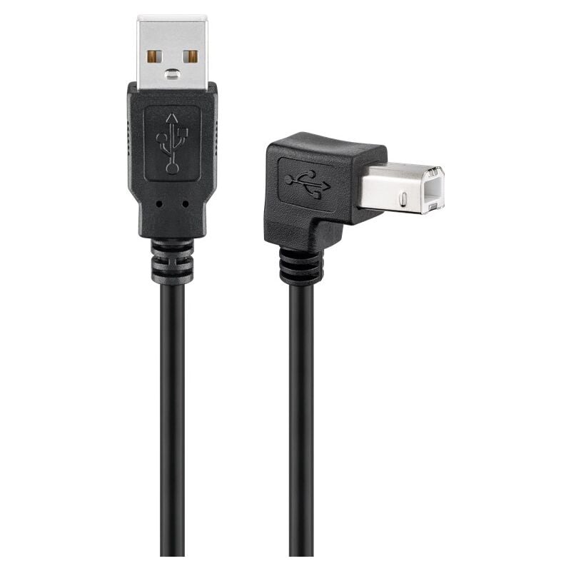 

Cable USB 2.0 A A USB B 1mts Acodado NEGRO
