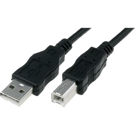 Cable USB 2.0 A vers B - MM - 1m - Noir - Noir