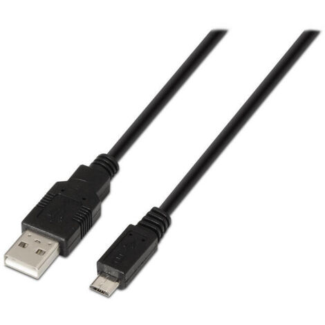 Cable USB 2.0 Aisens A101-0029/ USB Macho - MicroUSB Macho/ 3m/ Negro