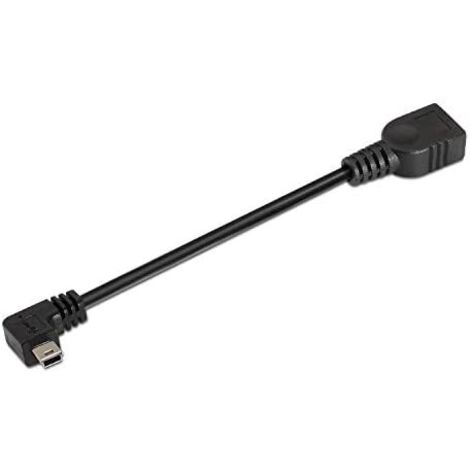Cable USB 2.0 Aisens A101-0034/ MiniUSB Macho - USB Hembra/ 15cm/ Negro