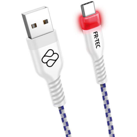Cable USB 2.0 FR-TEC Premium LED para PS5/ USB Tipo-C Macho - USB Macho/ 3m/ Blanc