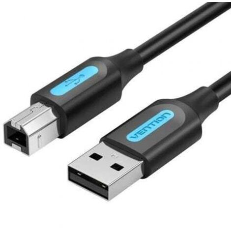 Cable USB 2.0 Impresora Vention COQBL/ USB Tipo-B Macho - USB Macho/ 5m/ Negro