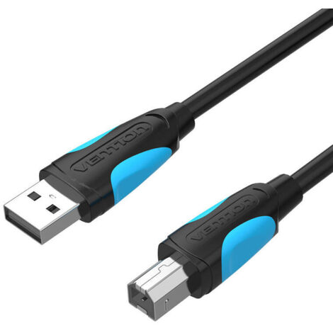 Cable USB 2.0 Impresora Vention VAS-A16-B100/ USB Tipo-B Macho - USB Macho/ 480Mbps/ 1m/ Negro